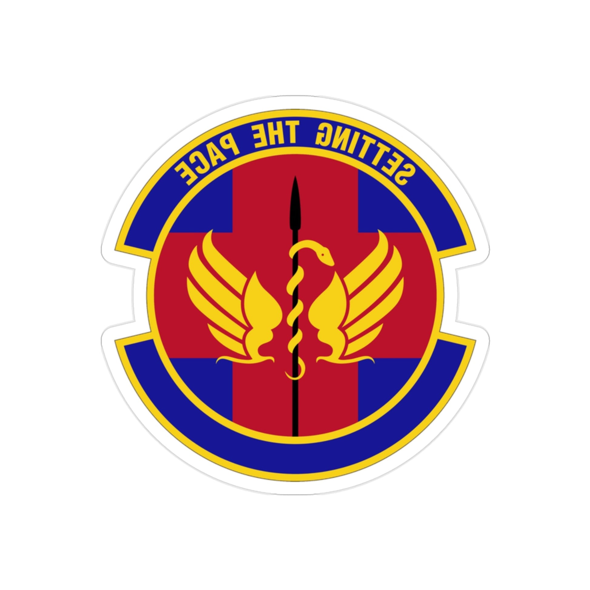 51 Operational Medical Readiness Squadron PACAF (U.S. Air Force) REVERSE PRINT Transparent STICKER-2" × 2"-The Sticker Space