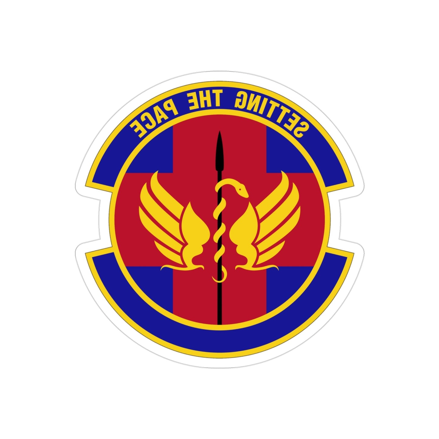 51 Operational Medical Readiness Squadron PACAF (U.S. Air Force) REVERSE PRINT Transparent STICKER-3" × 3"-The Sticker Space