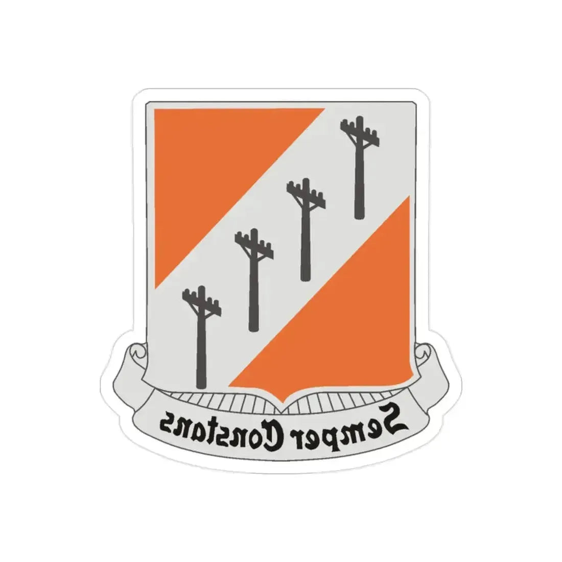 51 Signal Battalion (U.S. Army) REVERSE PRINT Transparent Die-Cut STICKER 2 Inch Die-Cut Transparent - The Sticker Space