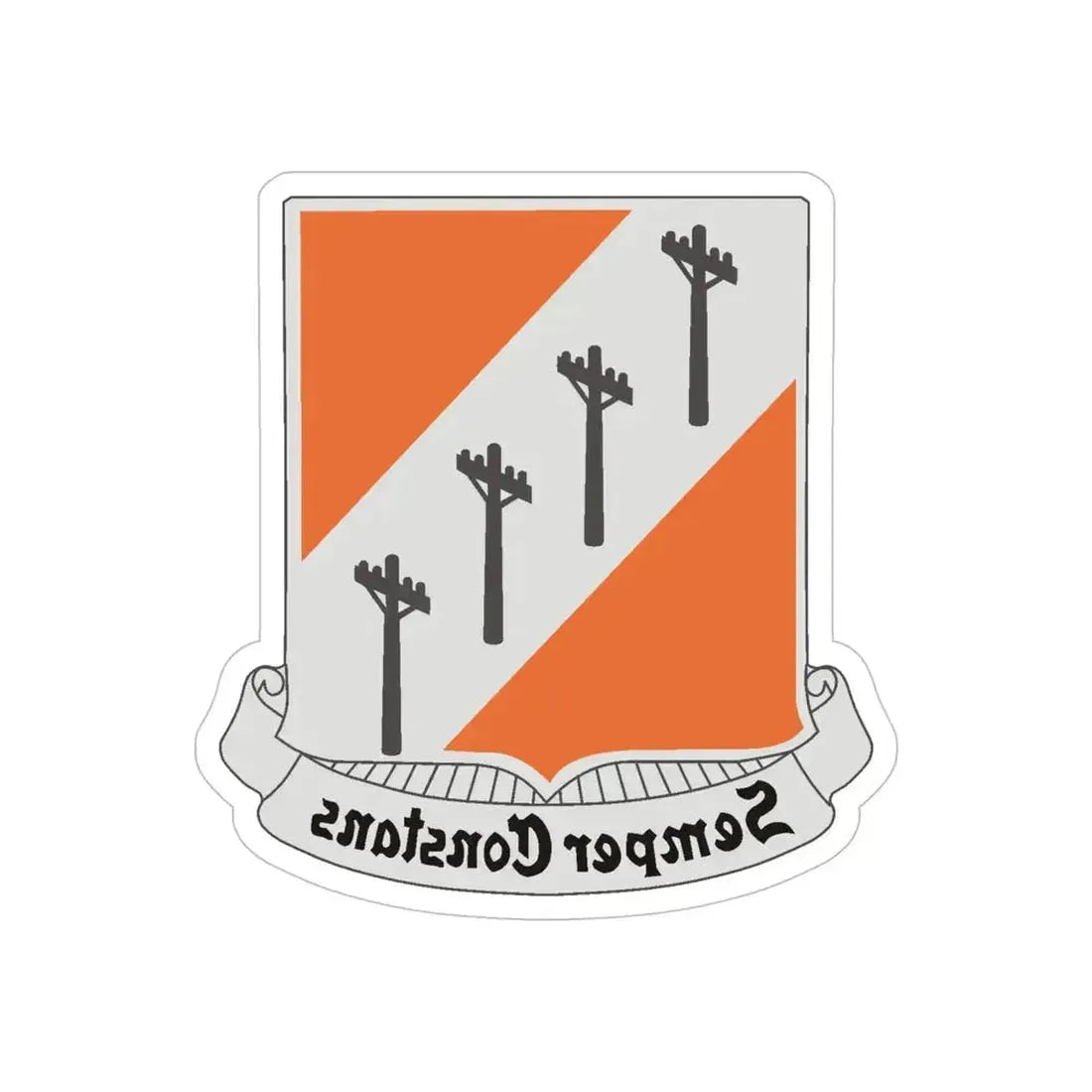 51 Signal Battalion (U.S. Army) REVERSE PRINT Transparent Die-Cut STICKER 6 Inch Die-Cut Transparent - The Sticker Space