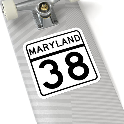 MD Route 38 (Maryland) (Road Sign) STICKER Vinyl Kiss-Cut Decal