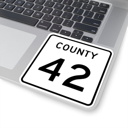 County 42 square (Minnesota) (Road Sign) STICKER Vinyl Kiss-Cut Decal