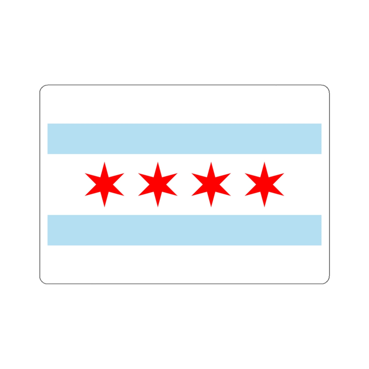 Flag of Chicago, Illinois - STICKER Vinyl Kiss-Cut Decal