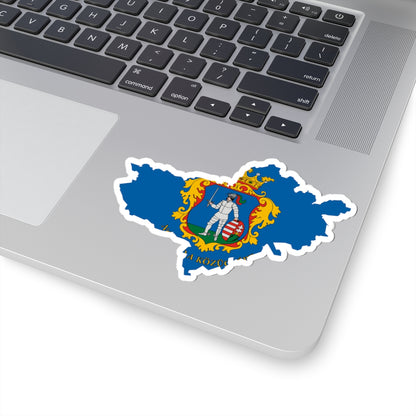 Flag-map of Nograd County (Hungary) STICKER Vinyl Kiss-Cut Decal