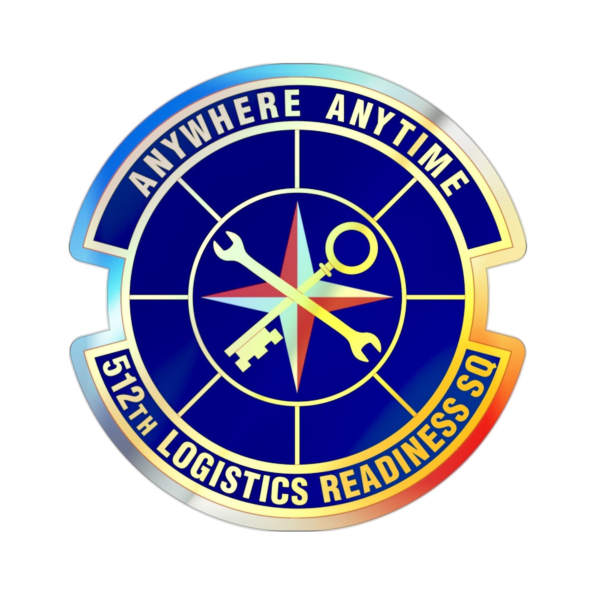 512 Logistics Readiness Squadron AFRC (U.S. Air Force) Holographic STICKER Die-Cut Vinyl Decal-2 Inch-The Sticker Space