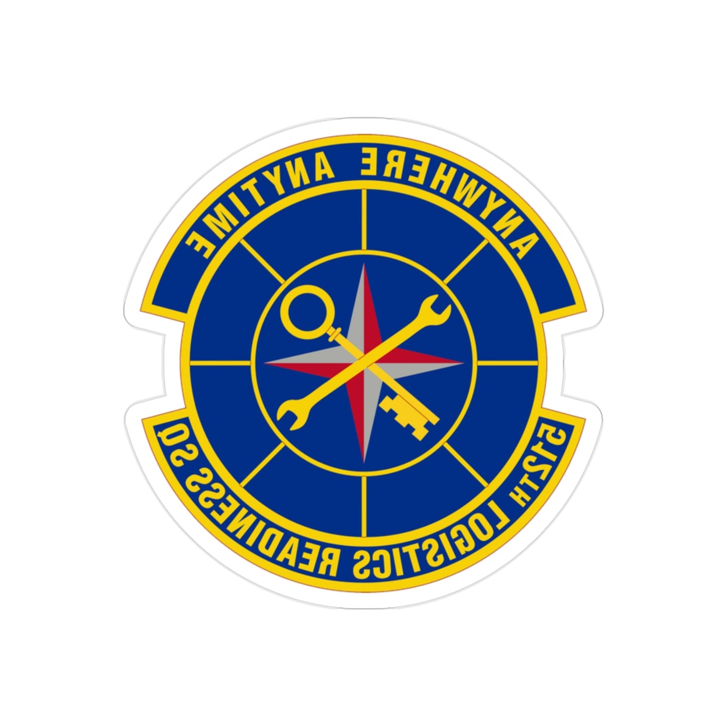 512 Logistics Readiness Squadron AFRC (U.S. Air Force) REVERSE PRINT Transparent STICKER-2" × 2"-The Sticker Space