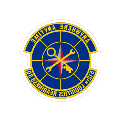 512 Logistics Readiness Squadron AFRC (U.S. Air Force) REVERSE PRINT Transparent STICKER-3" × 3"-The Sticker Space