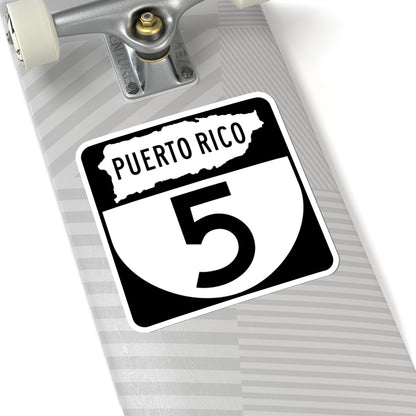 PR old 5 (Puerto Rico) (Road Sign) STICKER Vinyl Kiss-Cut Decal