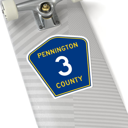 Pennington County 3 MN (Minnesota) (Road Sign) STICKER Vinyl Kiss-Cut Decal