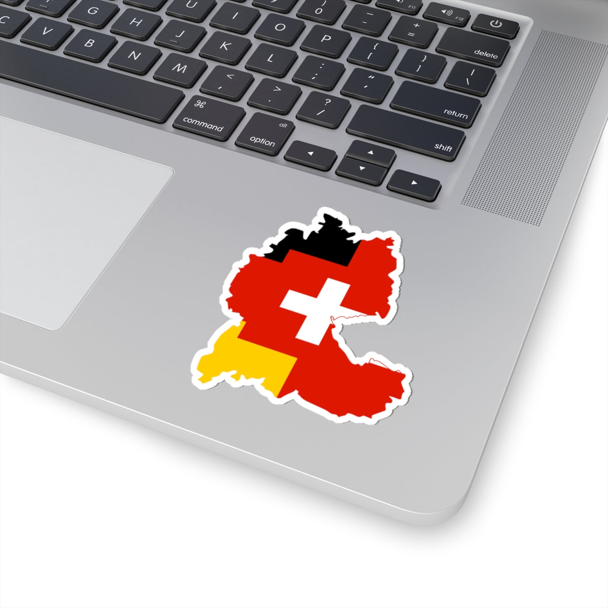Flag-map of the German language Deutsch (Germany) STICKER Vinyl Kiss-Cut Decal