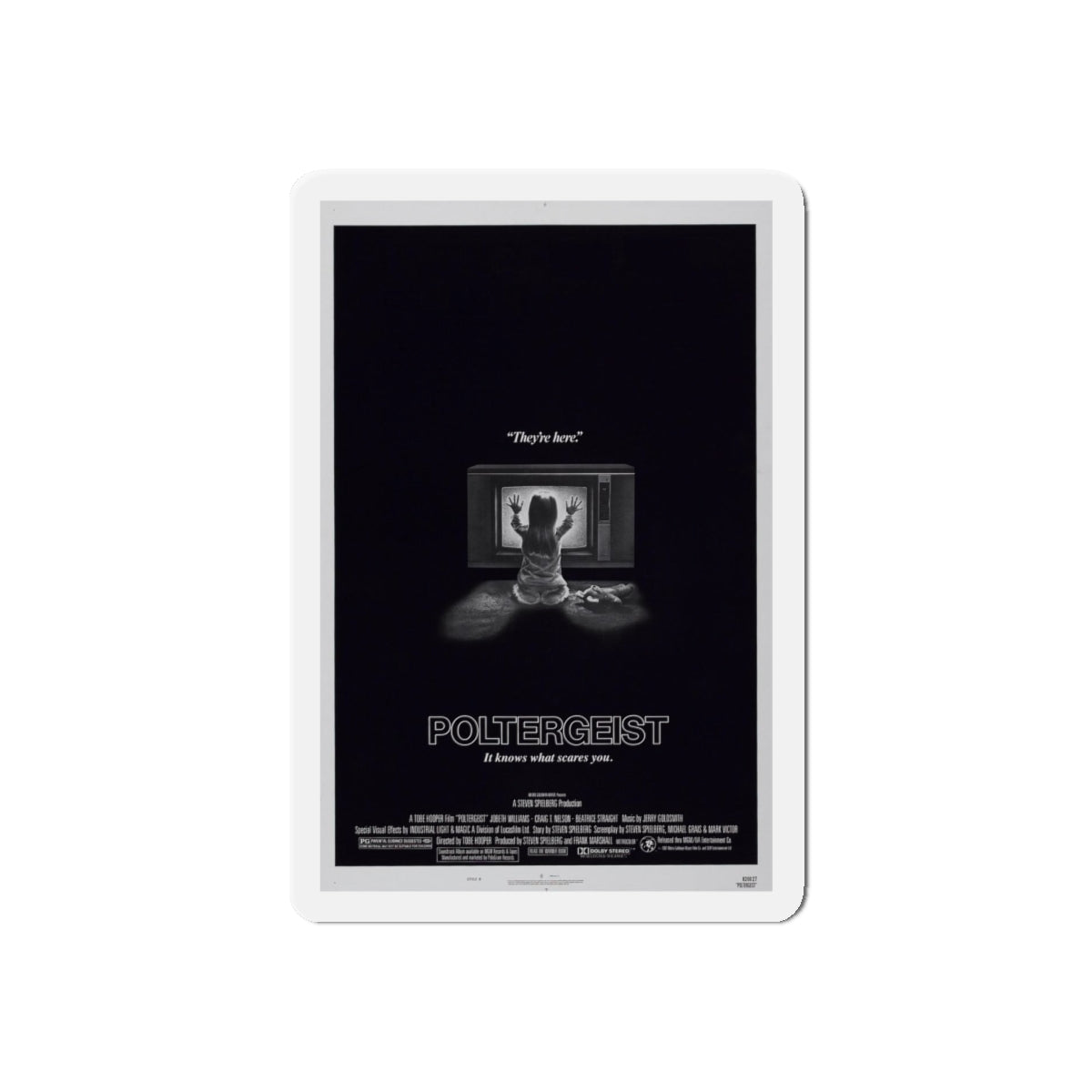 POLTERGEIST 1982 Movie Poster - Refrigerator Magnet-4" x 4"-Die-Cut-1 pc-The Sticker Space