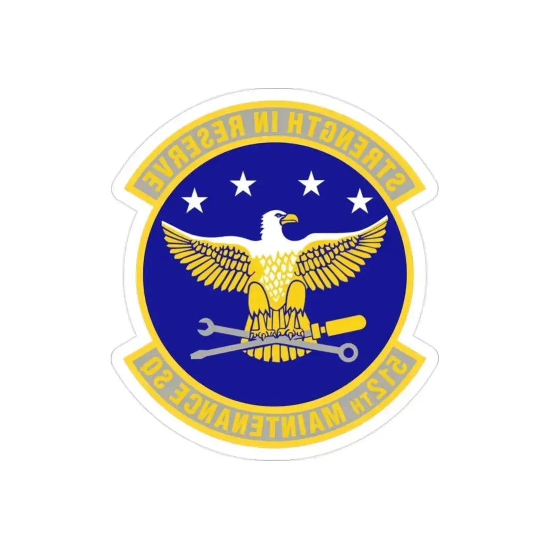 512th Maintenance Squadron (U.S. Air Force) REVERSE PRINT Transparent Die-Cut STICKER 2 Inch Die-Cut Transparent - The Sticker Space
