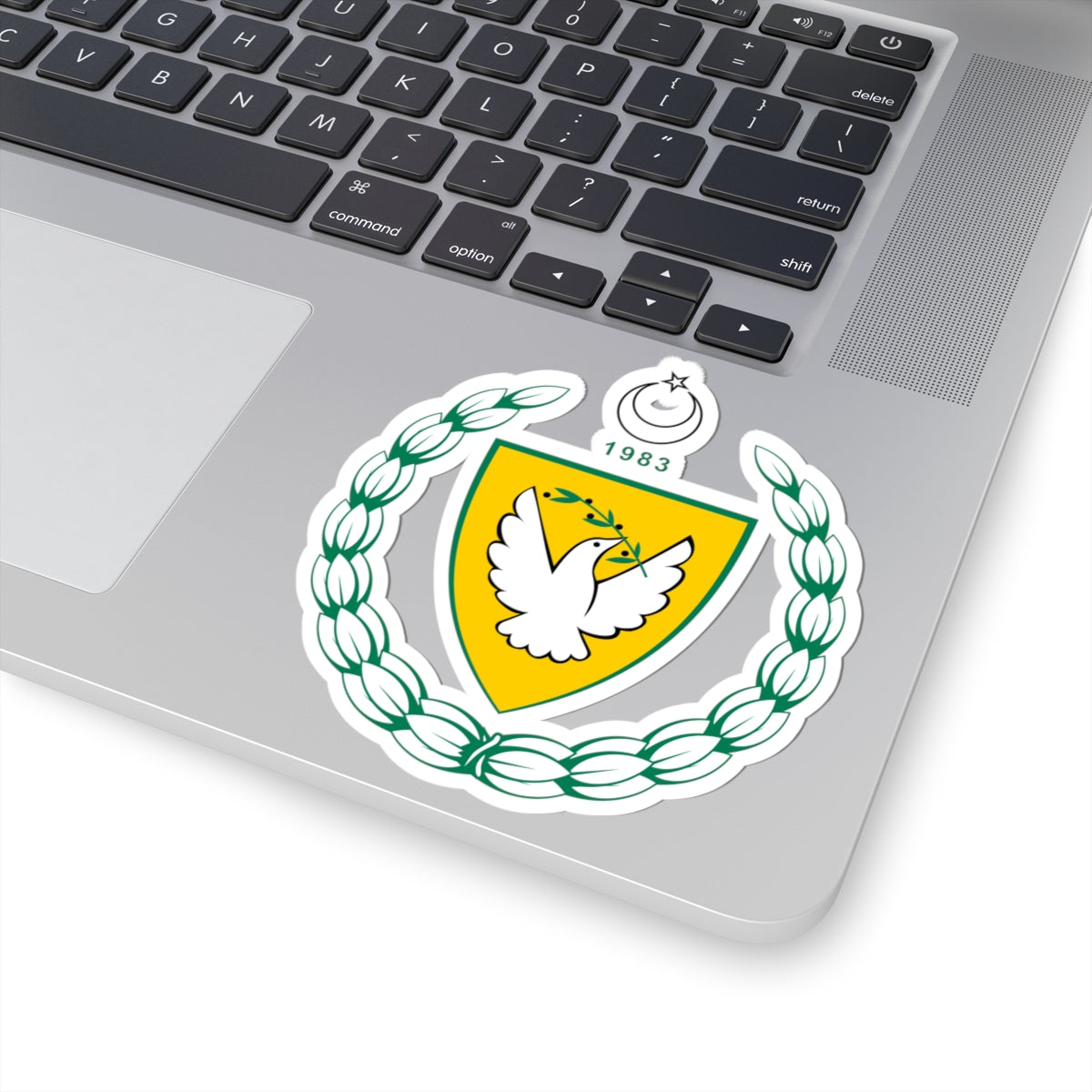 Coat of arms of the Turkish Republic of Northern Cyprus - STICKER Vinyl Kiss-Cut Decal