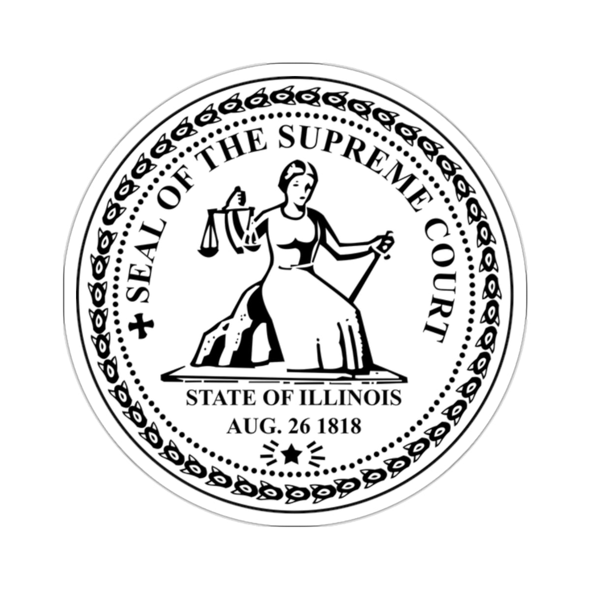 Seal of the Supreme Court of Illinois - STICKER Vinyl Kiss-Cut Decal