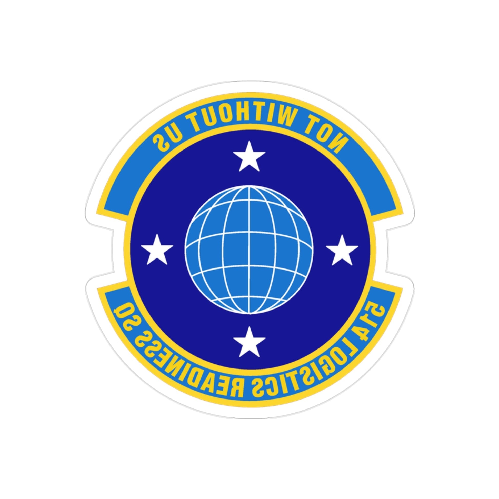 514 Logistics Readiness Squadron AFRC (U.S. Air Force) REVERSE PRINT Transparent STICKER-2" × 2"-The Sticker Space