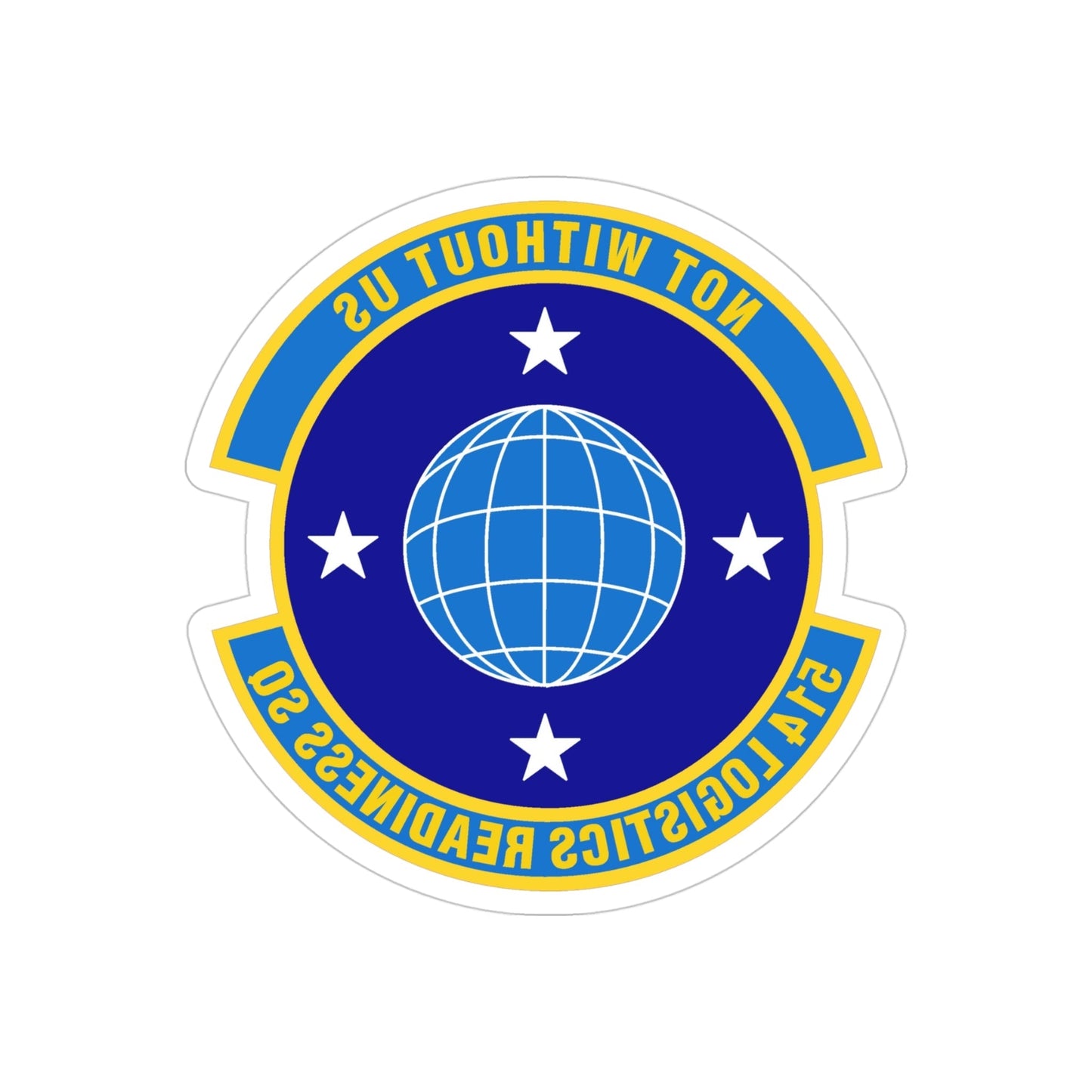 514 Logistics Readiness Squadron AFRC (U.S. Air Force) REVERSE PRINT Transparent STICKER-4 Inch-The Sticker Space