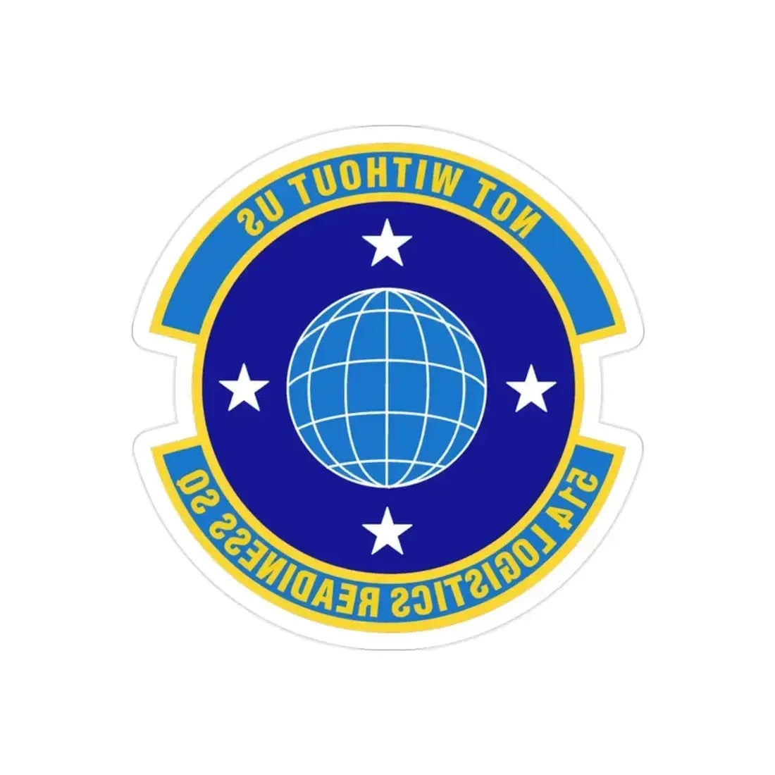 514 Logistics Readiness Squadron AFRC (U.S. Air Force) REVERSE PRINT Transparent Die-Cut STICKER 2 Inch Die-Cut Transparent - The Sticker Space