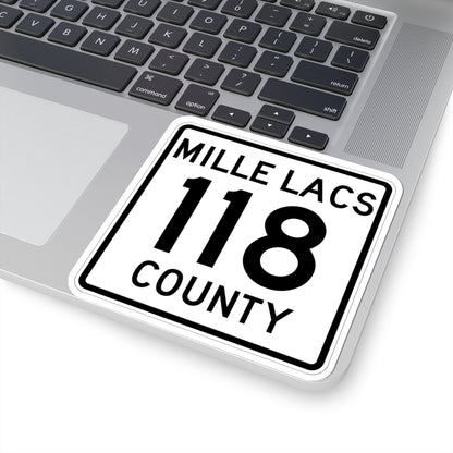 Mille Lacs County 118 MN (Minnesota) (Road Sign) STICKER Vinyl Kiss-Cut Decal
