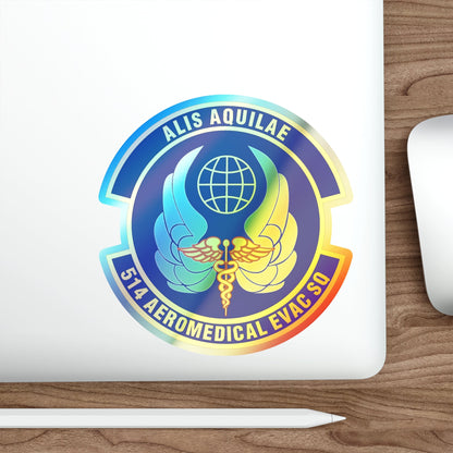 514th Aeromedical Evacuation Squadron (U.S. Air Force) Holographic STICKER Die-Cut Vinyl Decal-The Sticker Space