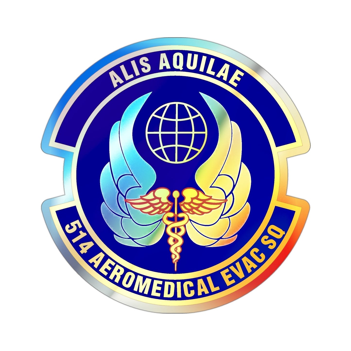 514th Aeromedical Evacuation Squadron (U.S. Air Force) Holographic STICKER Die-Cut Vinyl Decal-3 Inch-The Sticker Space