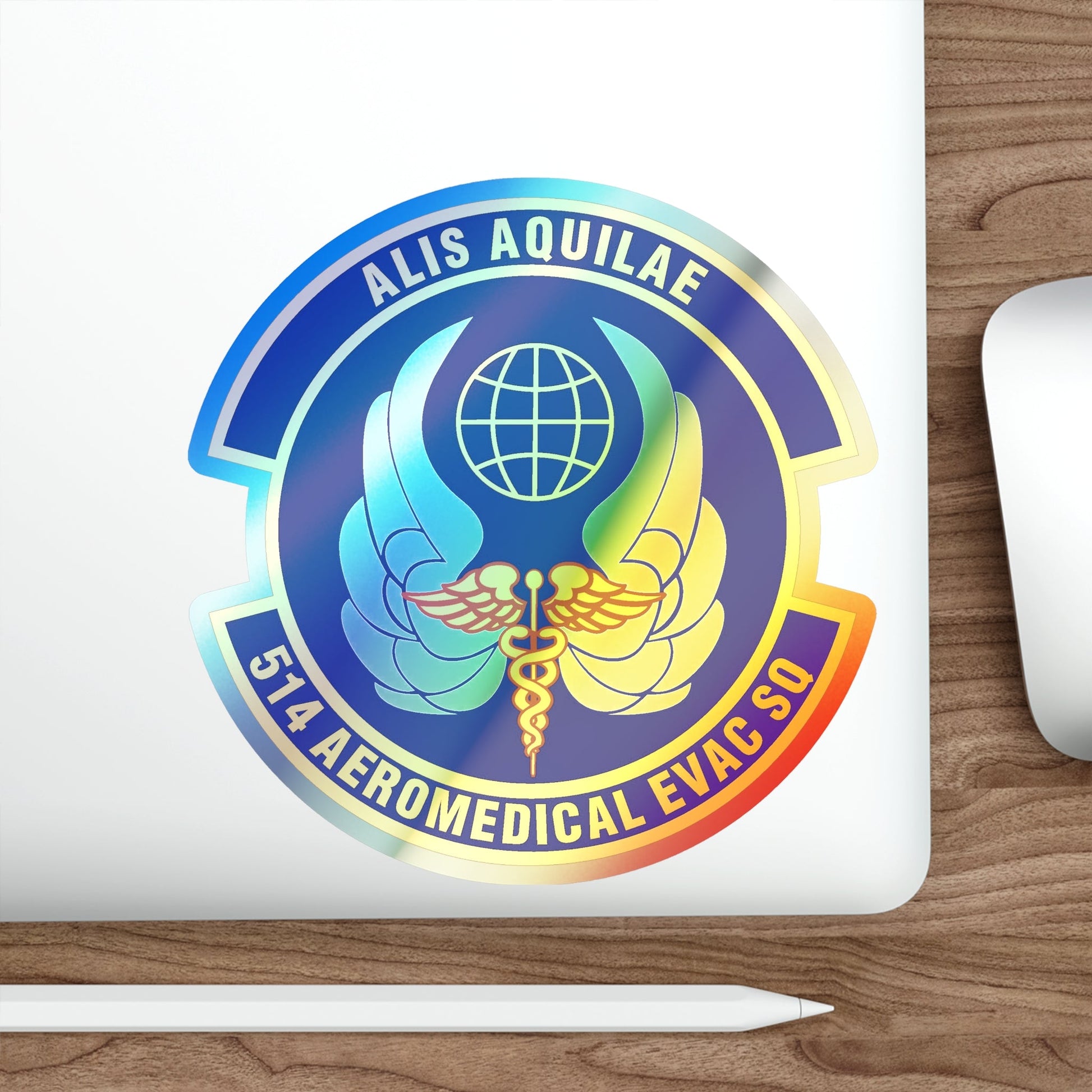 514th Aeromedical Evacuation Squadron (U.S. Air Force) Holographic STICKER Die-Cut Vinyl Decal-The Sticker Space