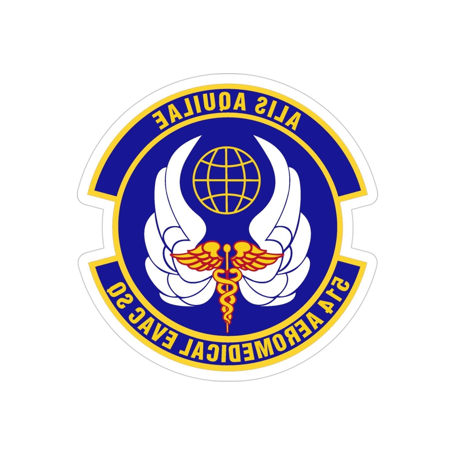 514th Aeromedical Evacuation Squadron (U.S. Air Force) REVERSE PRINT Transparent STICKER-4 Inch-The Sticker Space