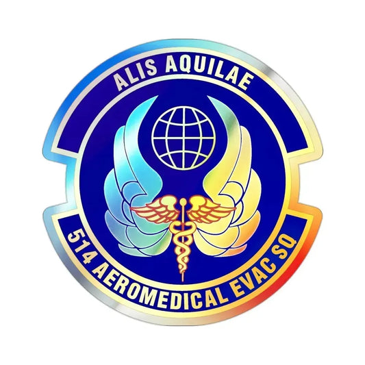514th Aeromedical Evacuation Squadron (U.S. Air Force) Holographic STICKER Die-Cut Vinyl Decal 2 Inch Holographic - The Sticker Space