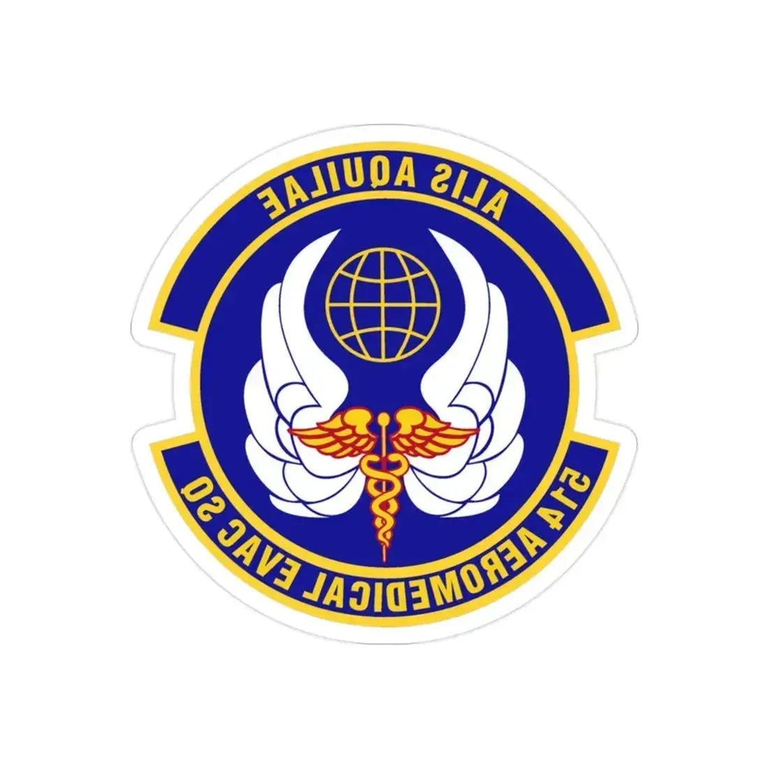 514th Aeromedical Evacuation Squadron (U.S. Air Force) REVERSE PRINT Transparent Die-Cut STICKER 2 Inch Die-Cut Transparent - The Sticker Space