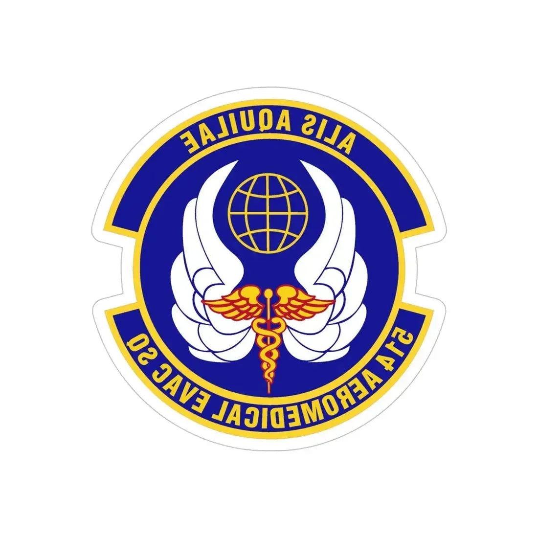 514th Aeromedical Evacuation Squadron (U.S. Air Force) REVERSE PRINT Transparent Die-Cut STICKER - The Sticker Space