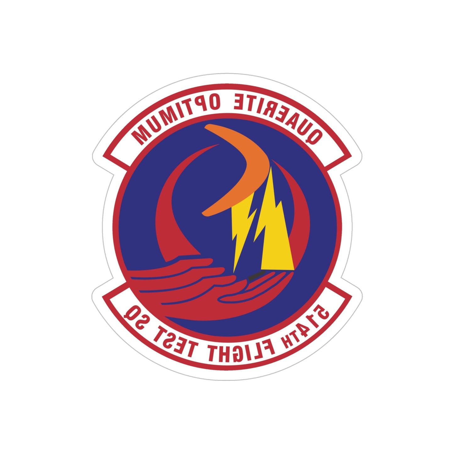 514th Flight Test Squadron (U.S. Air Force) REVERSE PRINT Transparent STICKER-6" × 6"-The Sticker Space