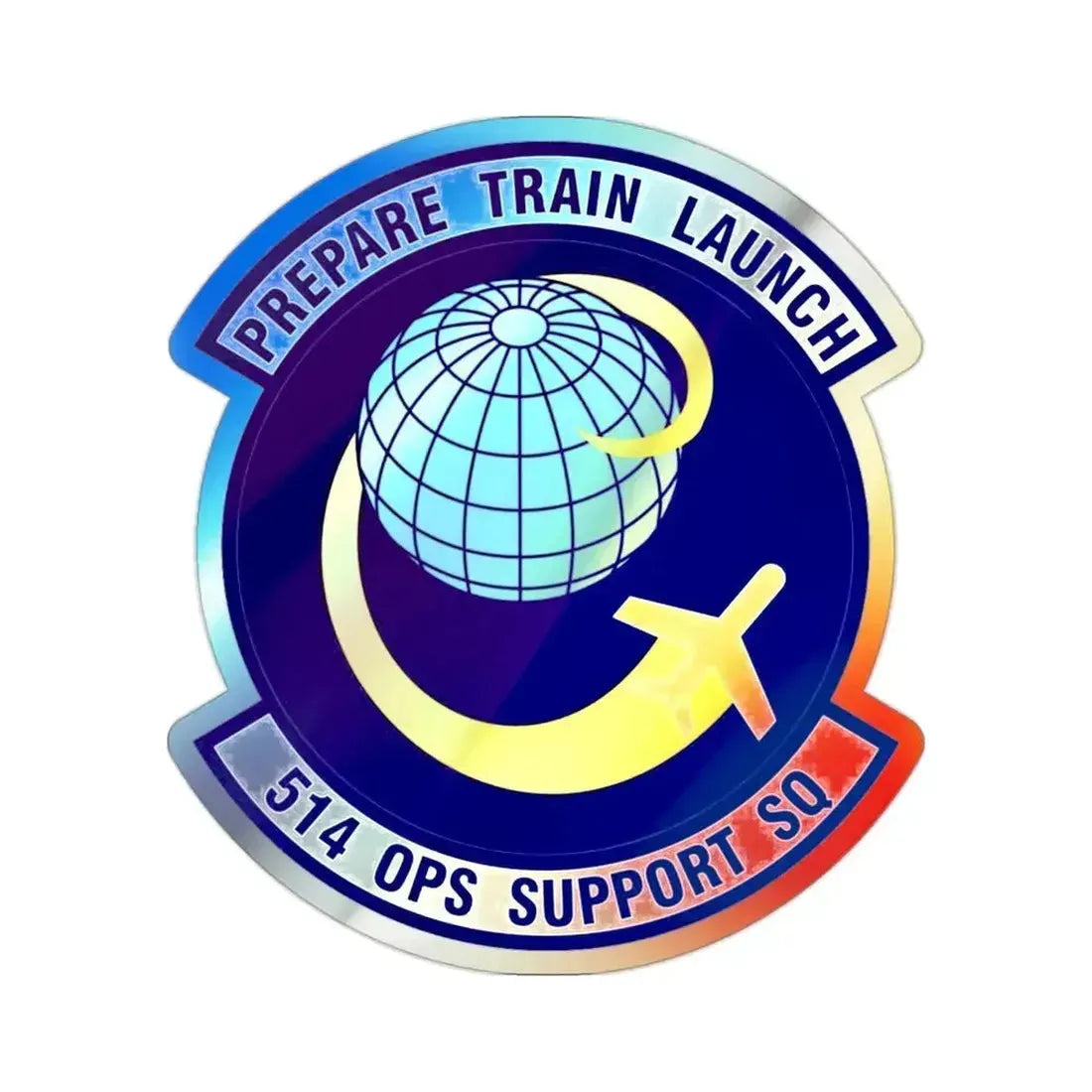 514th Operations Support Squadron (U.S. Air Force) Holographic STICKER Die-Cut Vinyl Decal 2 Inch Holographic - The Sticker Space