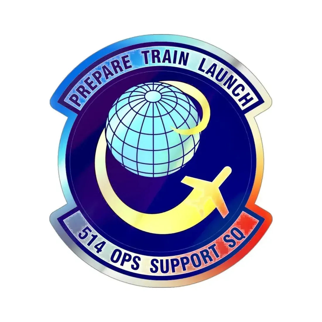 514th Operations Support Squadron (U.S. Air Force) Holographic STICKER Die-Cut Vinyl Decal 3 Inch Holographic - The Sticker Space