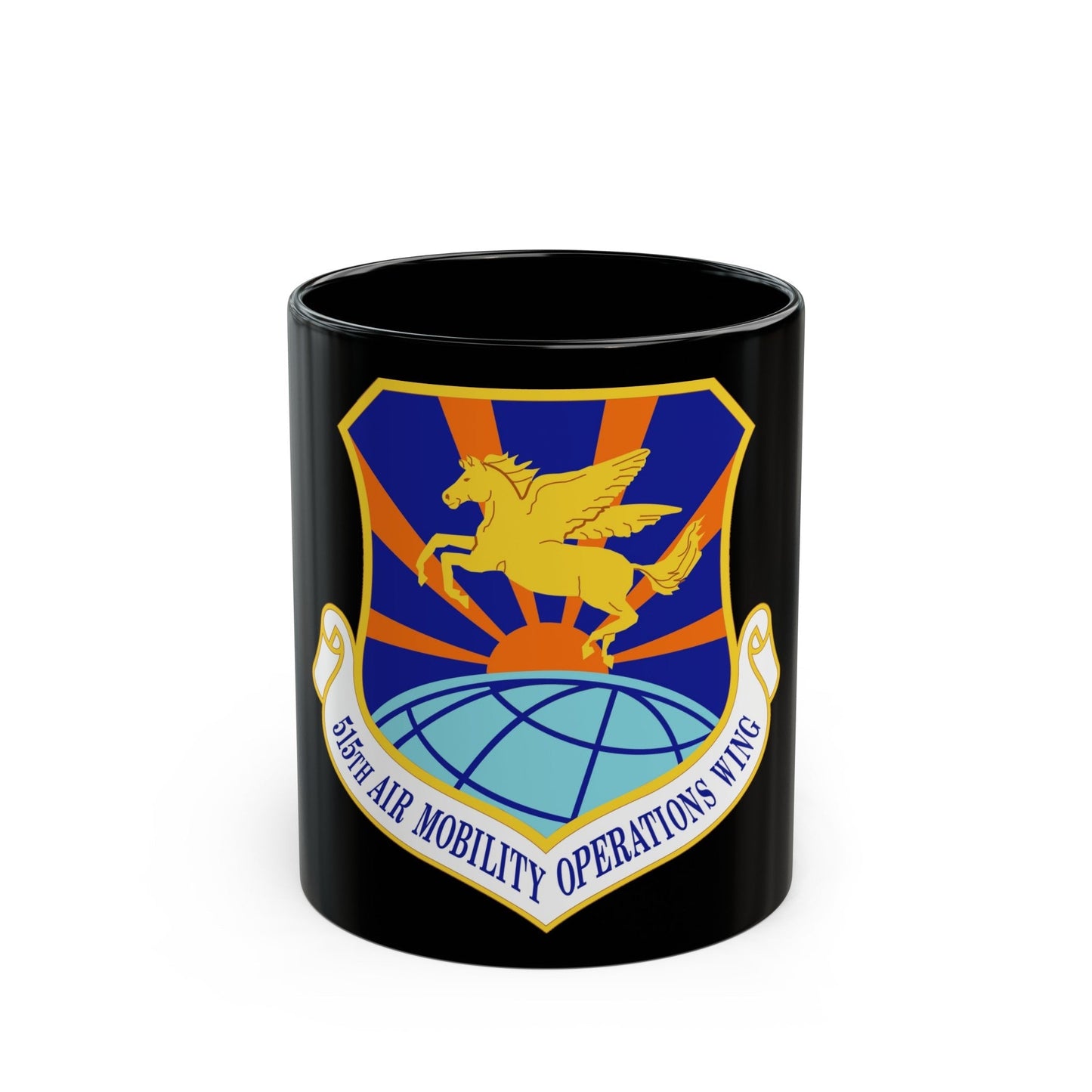 515 Air Mobility Operations Wing AMC (U.S. Air Force) Black Coffee Mug-11oz-The Sticker Space