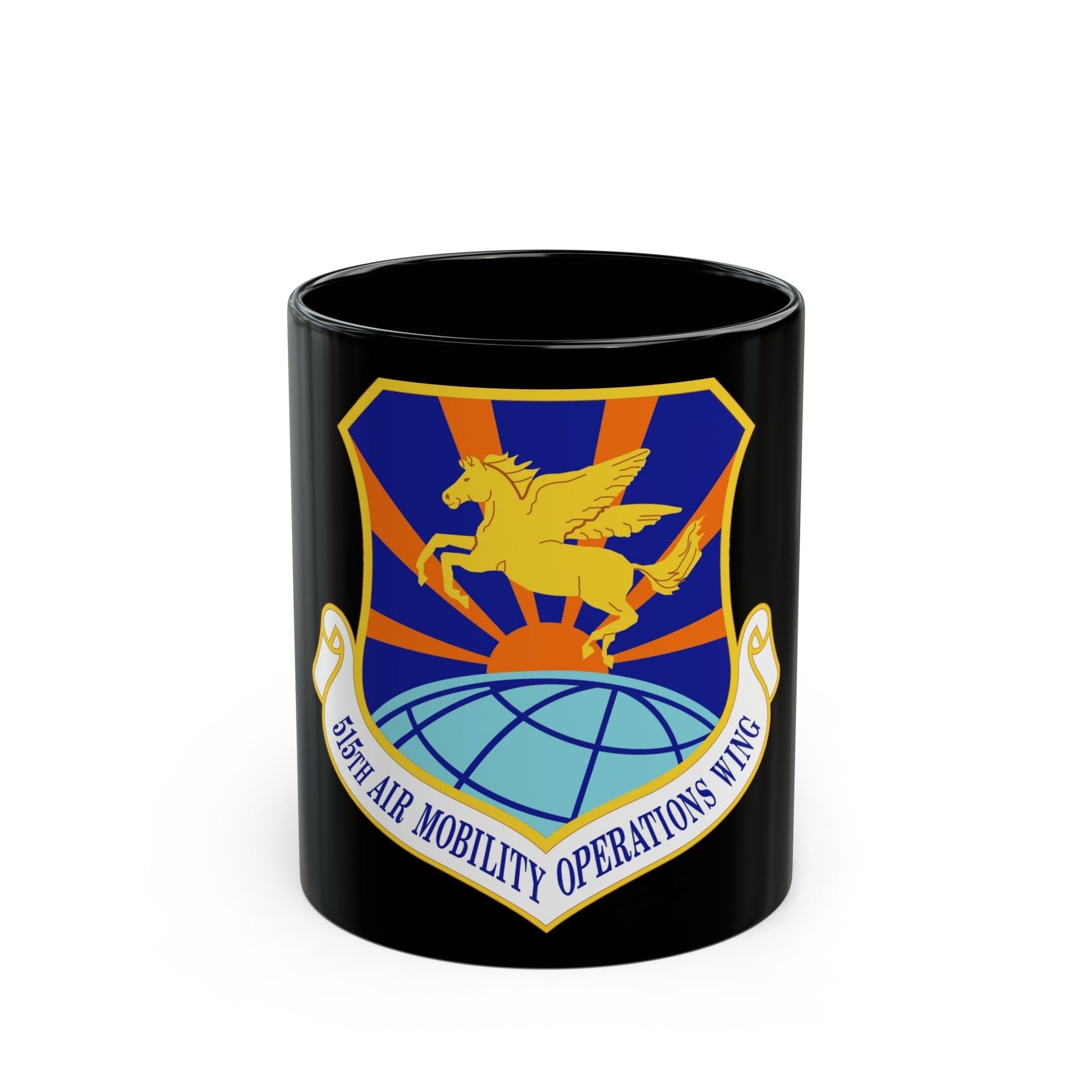 515 Air Mobility Operations Wing AMC (U.S. Air Force) Black Coffee Mug-11oz-The Sticker Space