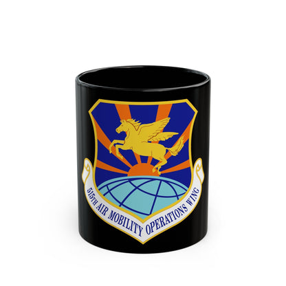 515 Air Mobility Operations Wing AMC (U.S. Air Force) Black Coffee Mug-11oz-The Sticker Space