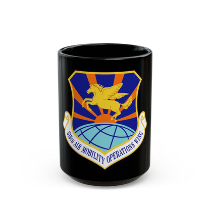 515 Air Mobility Operations Wing AMC (U.S. Air Force) Black Coffee Mug-15oz-The Sticker Space