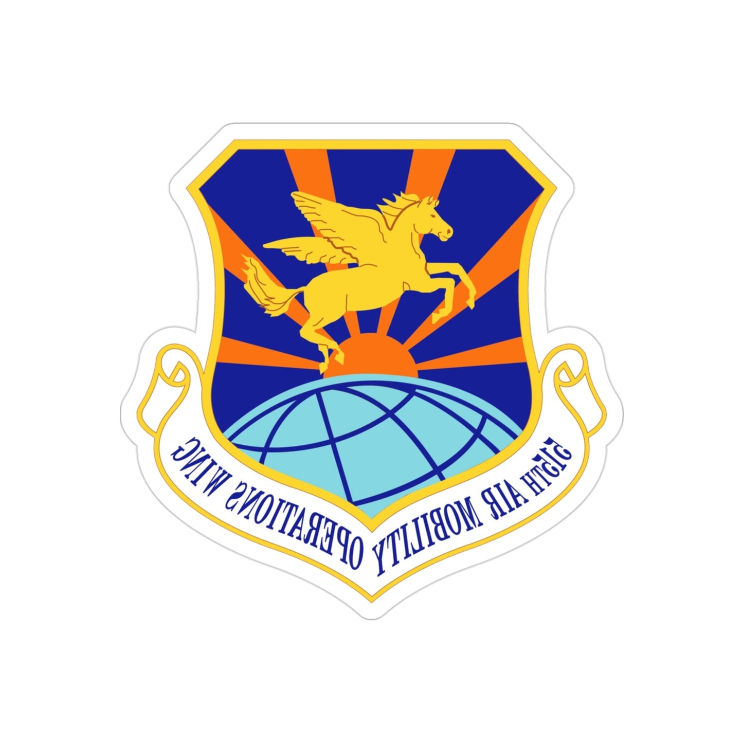 515 Air Mobility Operations Wing AMC (U.S. Air Force) REVERSE PRINT Transparent STICKER-3 Inch-The Sticker Space