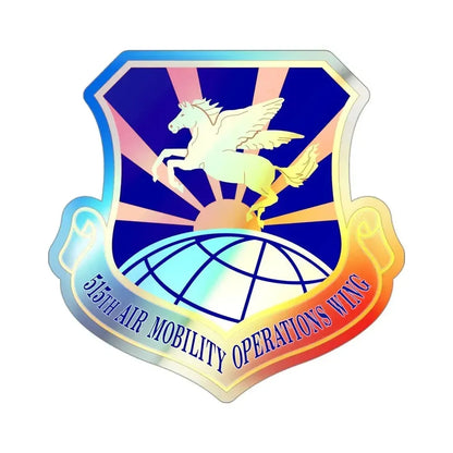 515 Air Mobility Operations Wing AMC (U.S. Air Force) Holographic STICKER Die-Cut Vinyl Decal - The Sticker Space