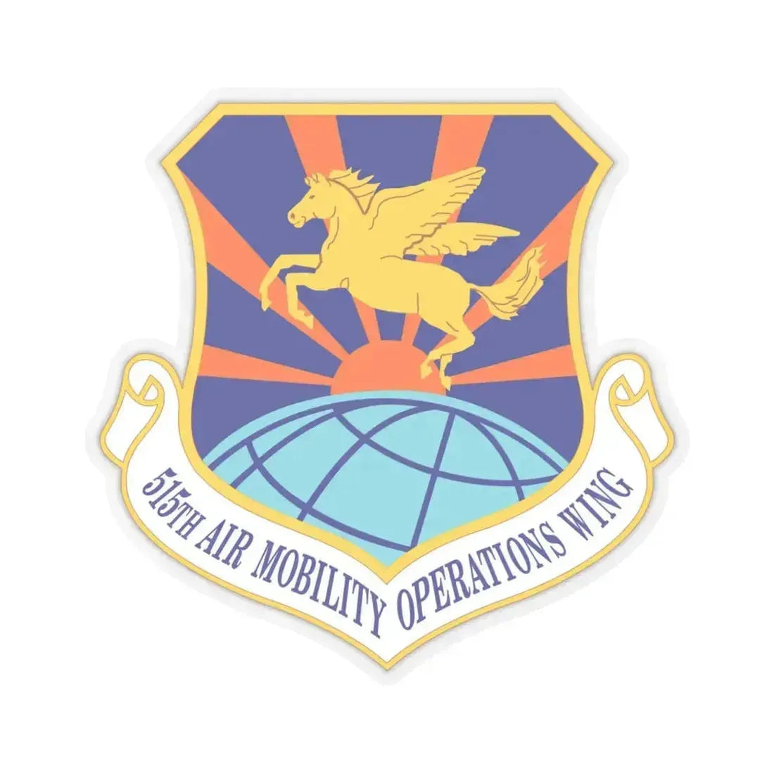 515 Air Mobility Operations Wing AMC (U.S. Air Force) STICKER Vinyl Kiss-Cut Decal 4 Inch Transparent - The Sticker Space
