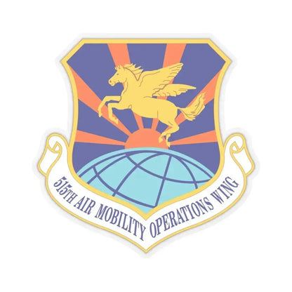 515 Air Mobility Operations Wing AMC (U.S. Air Force) STICKER Vinyl Kiss-Cut Decal 4 Inch Transparent - The Sticker Space