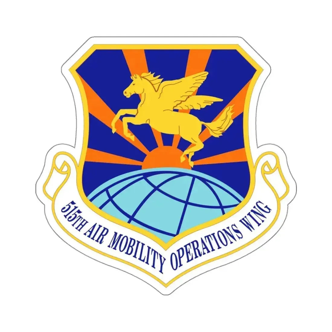 515 Air Mobility Operations Wing AMC (U.S. Air Force) STICKER Vinyl Kiss-Cut Decal 4 Inch White - The Sticker Space