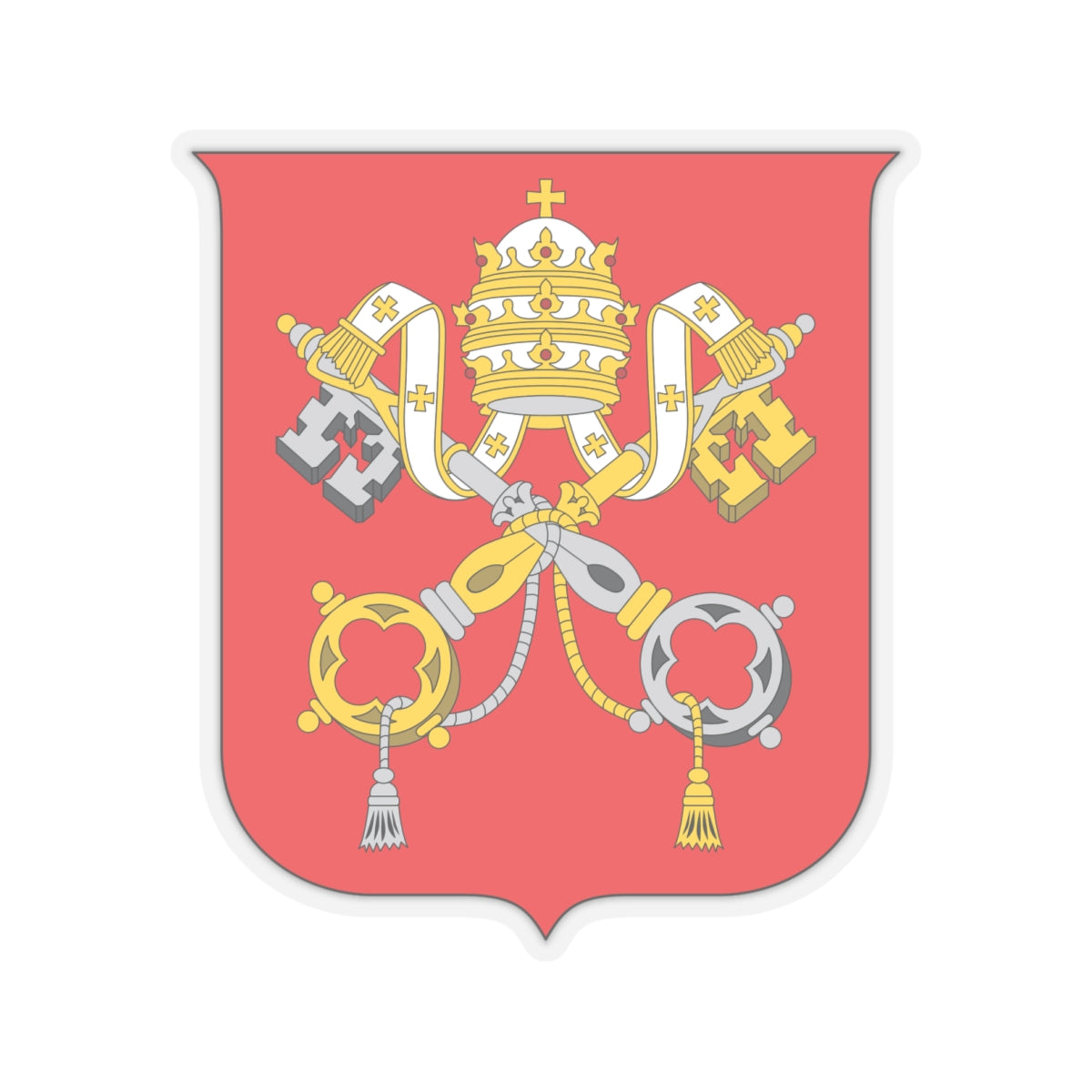 Coat of arms of Vatican City State - STICKER Vinyl Kiss-Cut Decal