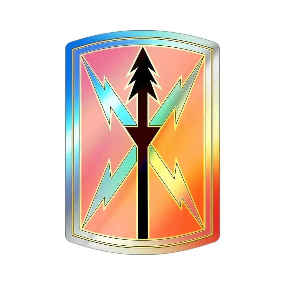 516 Signal Brigade 2 (U.S. Army) Holographic STICKER Die-Cut Vinyl Decal 3 Inch Holographic - The Sticker Space