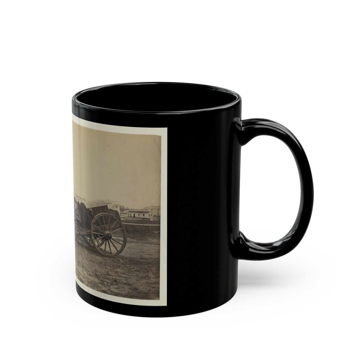 Wagons With Caisson In Foreground, Probably At A Civil War Military Camp (U.S. Civil War) Black Coffee Mug