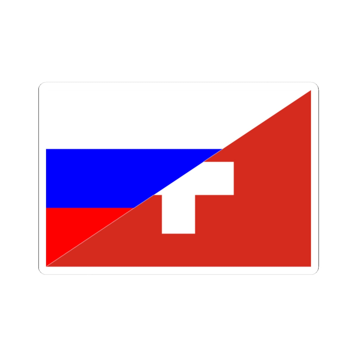 Flag of Switzerland and Russia (Russia) STICKER Vinyl Kiss-Cut Decal