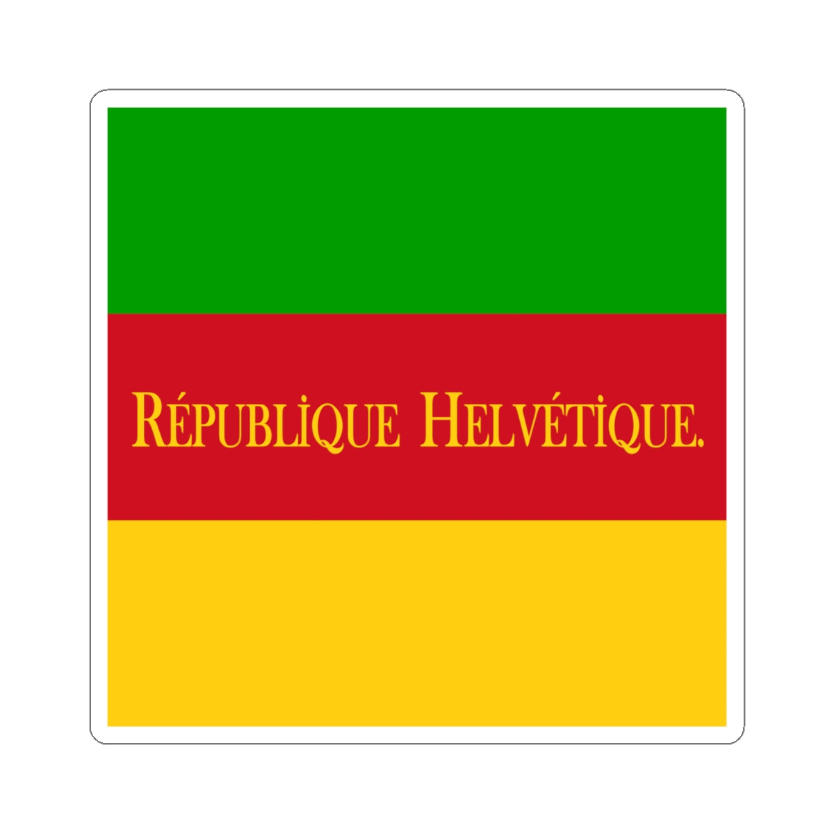 Flag of the Helvetic Republic French (Switzerland) STICKER Vinyl Kiss-Cut Decal