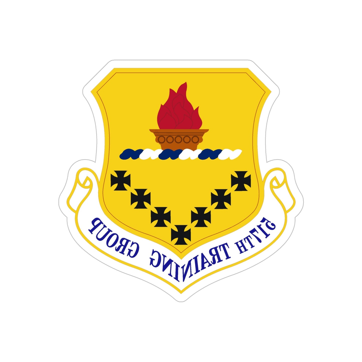 517 Training Group AETC (U.S. Air Force) REVERSE PRINT Transparent STICKER-6" × 6"-The Sticker Space