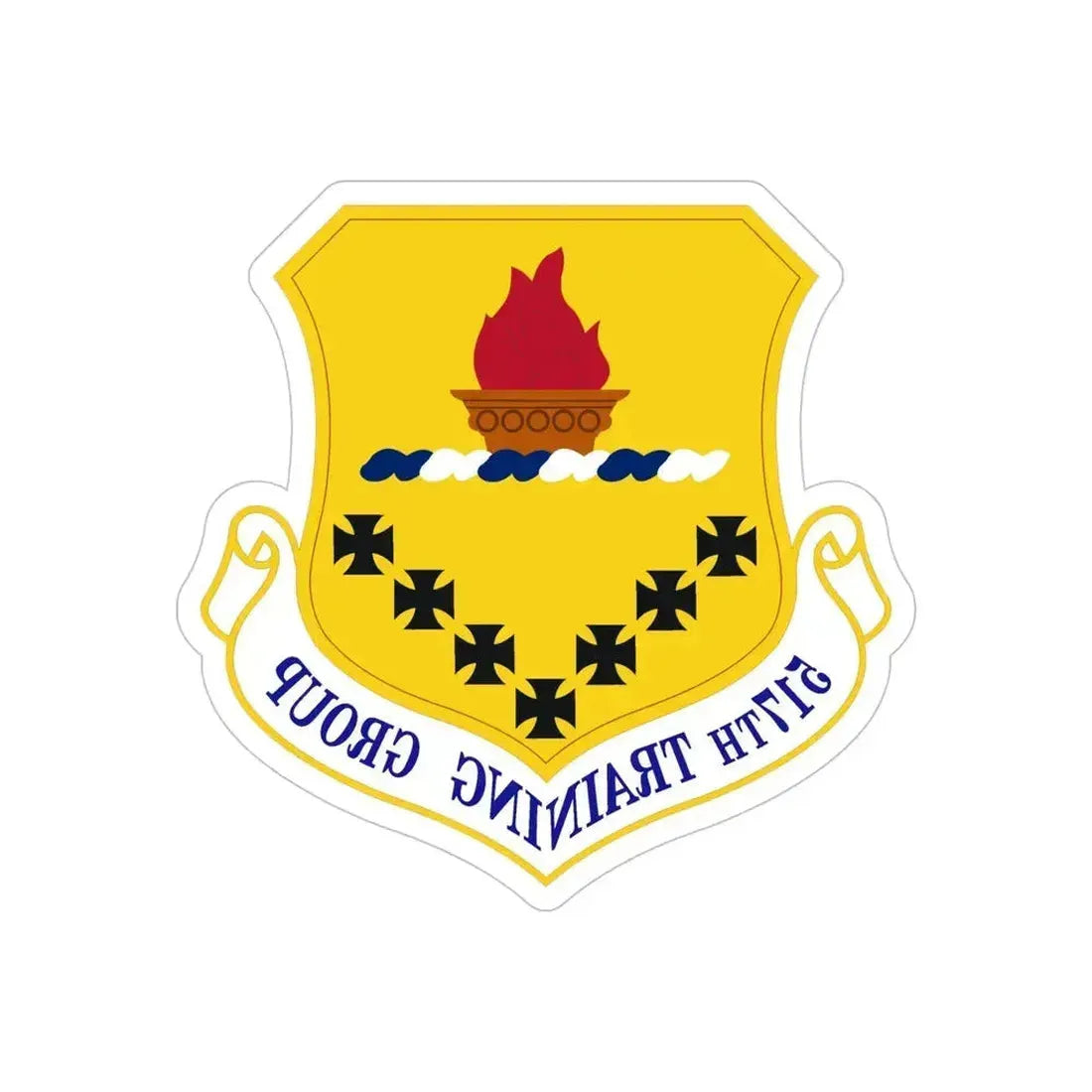 517 Training Group AETC (U.S. Air Force) REVERSE PRINT Transparent Die-Cut STICKER 5 Inch Die-Cut Transparent - The Sticker Space