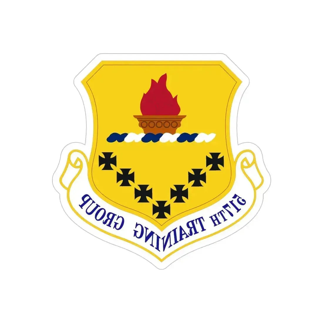 517 Training Group AETC (U.S. Air Force) REVERSE PRINT Transparent Die-Cut STICKER 6 Inch Die-Cut Transparent - The Sticker Space
