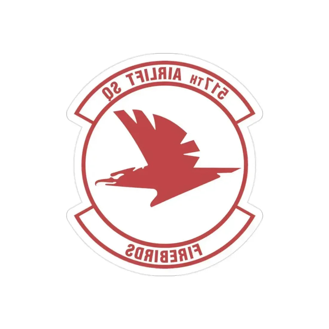 517th Airlift Squadron (U.S. Air Force) REVERSE PRINT Transparent Die-Cut STICKER 2 Inch Die-Cut Transparent - The Sticker Space